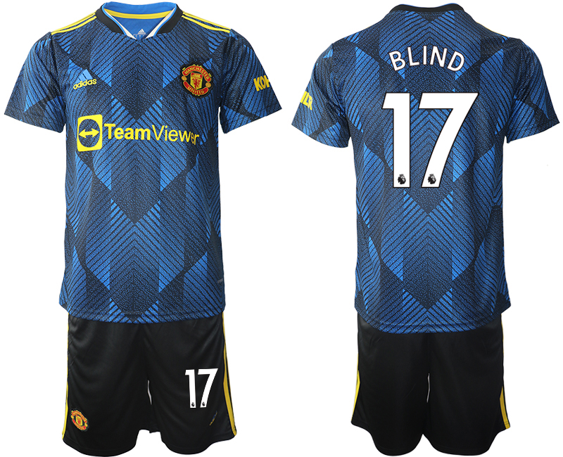 Men 2021-2022 Club Manchester United Second away blue #17 Soccer Jersey->manchester united jersey->Soccer Club Jersey